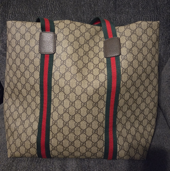 Gucci Handbags - Tender GG Supreme Monogram Textured Dollar Calfskin Web Tote.